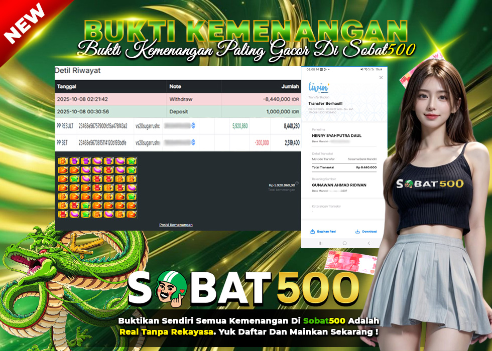 BUKTI JACKPOT SLOT SUGAR RUSH 1000 TERPERCAYA DI INDONESIA TGL 08-10-2025