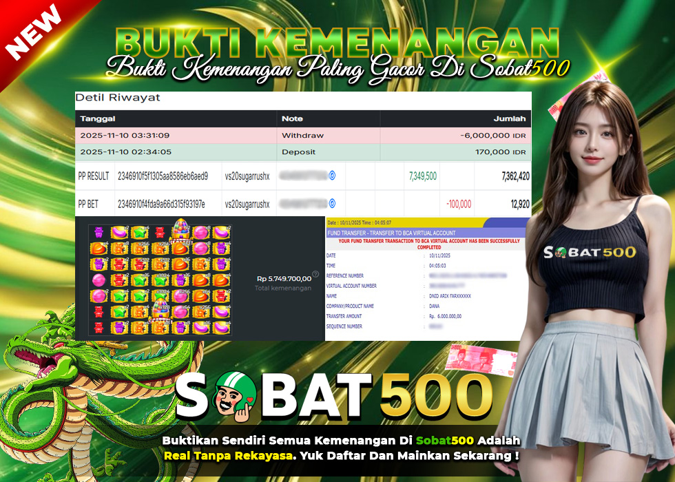 BUKTI JACKPOT SLOT SUGAR RUSH 1000 TERPERCAYA DI INDONESIA TGL 10-11-2025