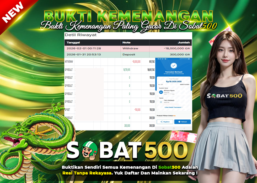 BUKTI JACKPOT SBO SPORT TERPERCAYA DI INDONESIA TGL 01-02-2026