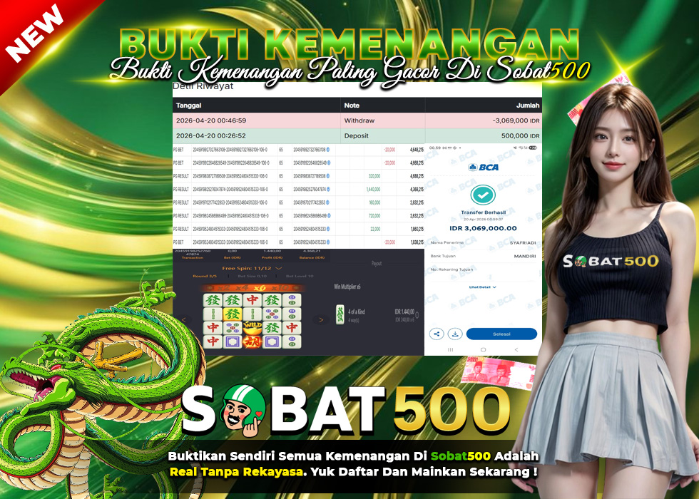 BUKTI JACKPOT SLOT MAHJONG WAYS TERPERCAYA DI INDONESIA TGL 20-04-2026